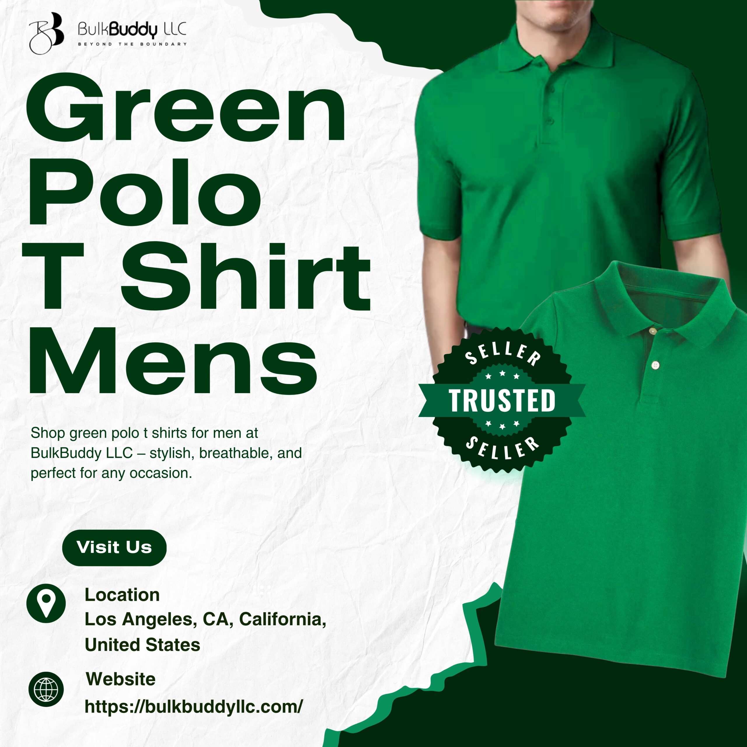 Green Polo T Shirt Mens